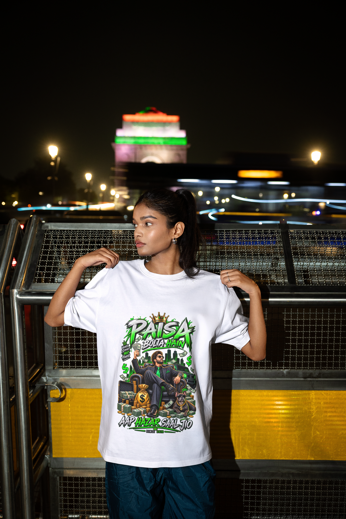 Paisa Bolta Hain Hindi Money Graphic Unisex Stretch T-Shirt